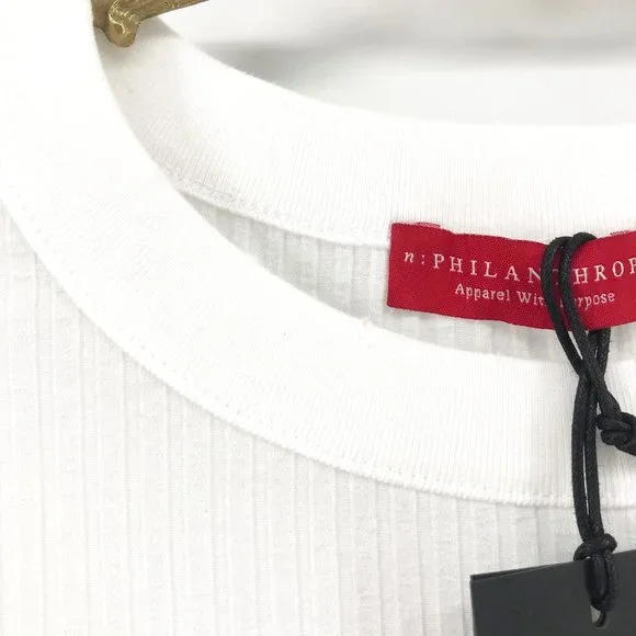 NEW🌺n:PHILANTHROPY Champ Ribbed White Tee - Picture 8 of 10